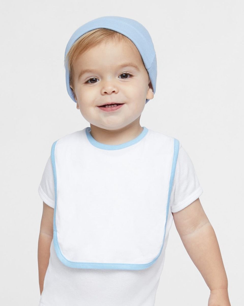 RABBIT SKINS - Infant Contrast Trim Bib - 1004